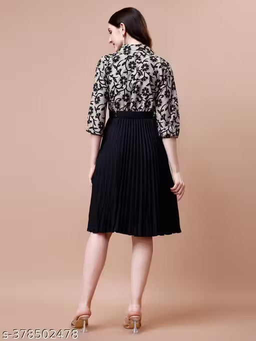 Fit and Flare Collar Shirt Dress