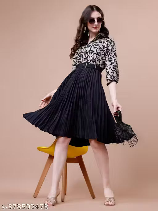 Fit and Flare Collar Shirt Dress