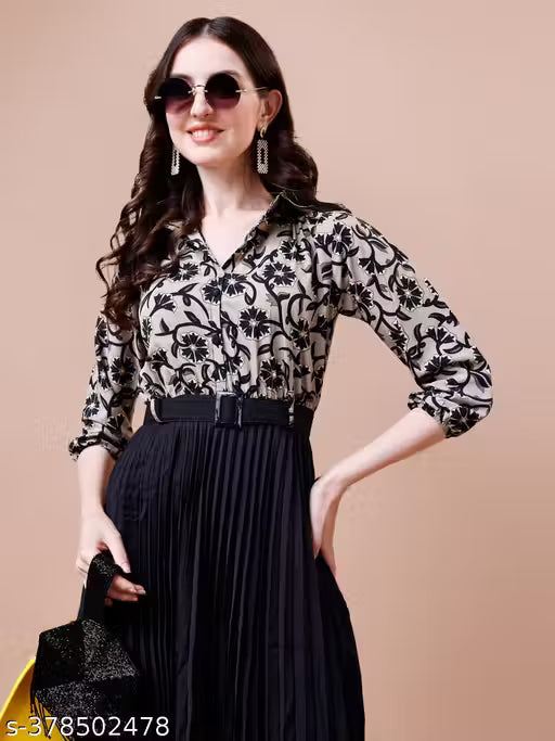 Fit and Flare Collar Shirt Dress